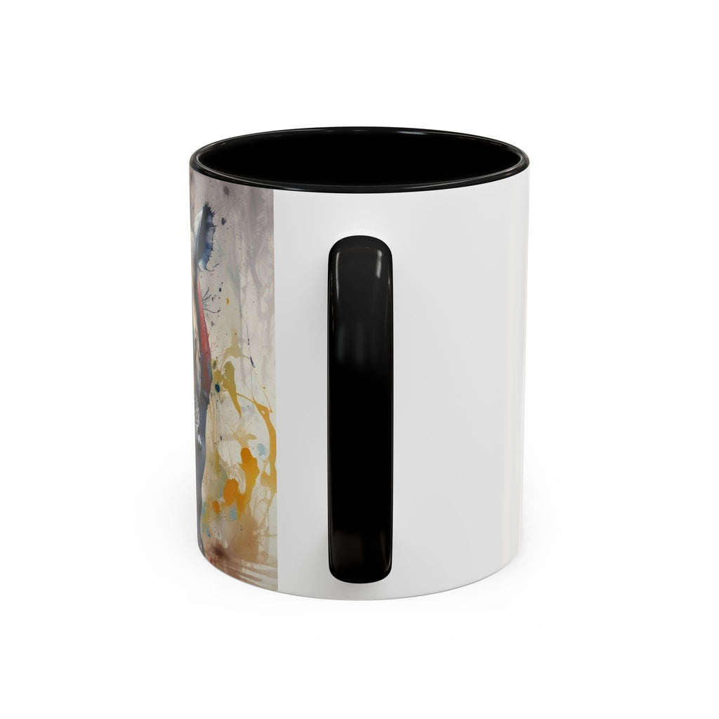 Rhino Watercolor Accent Coffee Mug — Colorful Wildlife Art 11/15oz