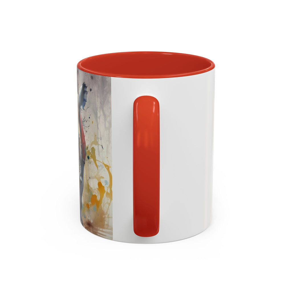 Rhino Watercolor Accent Coffee Mug — Colorful Wildlife Art 11/15oz