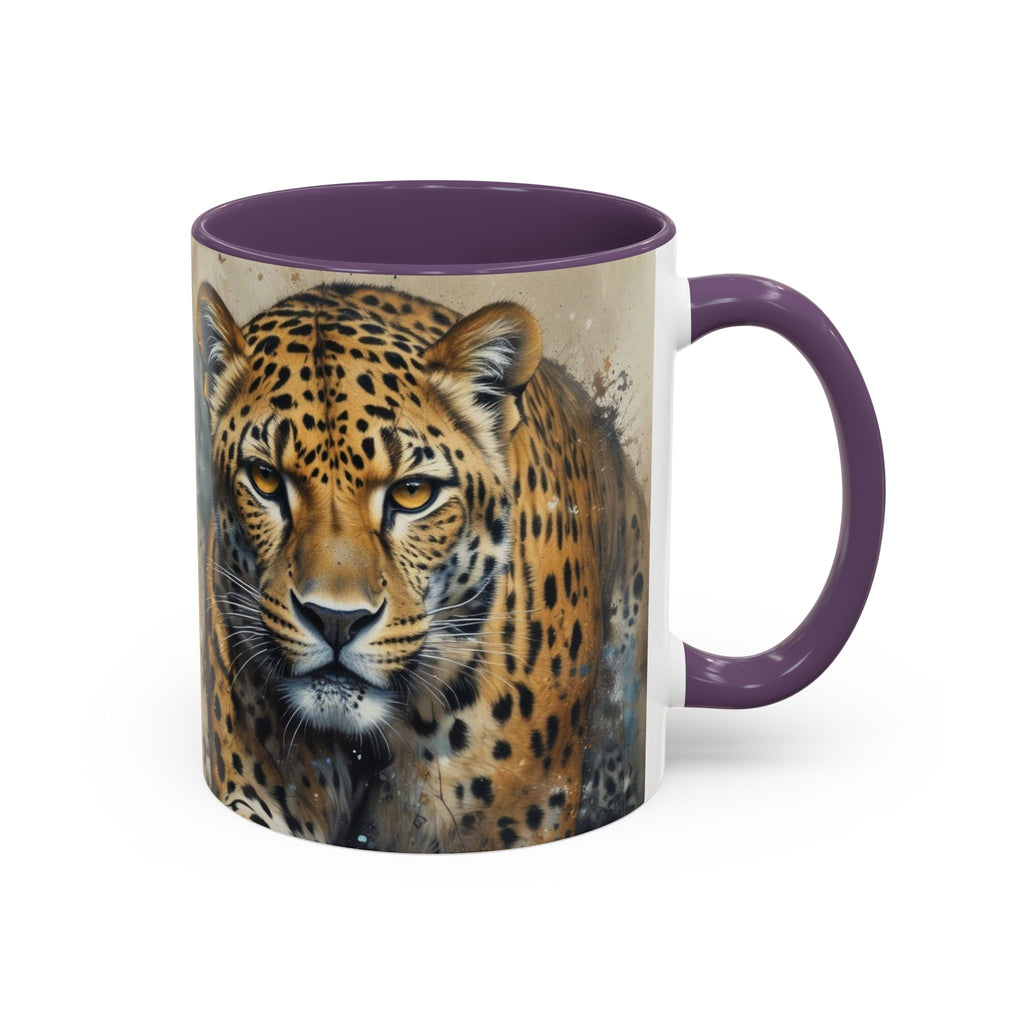 Cheetah Accent Coffee Mug — Wildlife Art Ceramic Tea Cup (11/15oz)