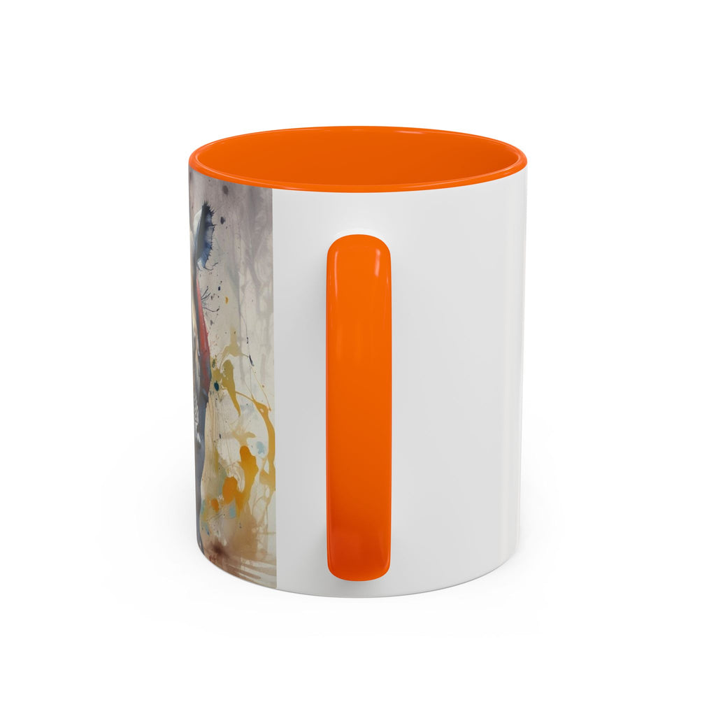 Rhino Watercolor Accent Coffee Mug — Colorful Wildlife Art 11/15oz
