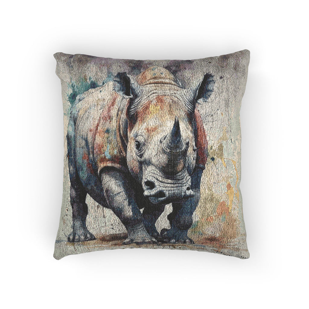 Woven Pillow — Rhino Tapestry Throw Pillow
