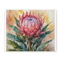 Protea Blossom Matte Canvas Wall Art — Tropical Floral Stretched Canvas