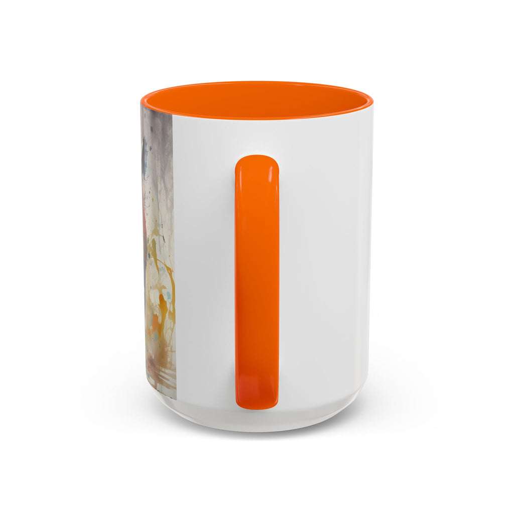 Rhino Watercolor Accent Coffee Mug — Colorful Wildlife Art 11/15oz