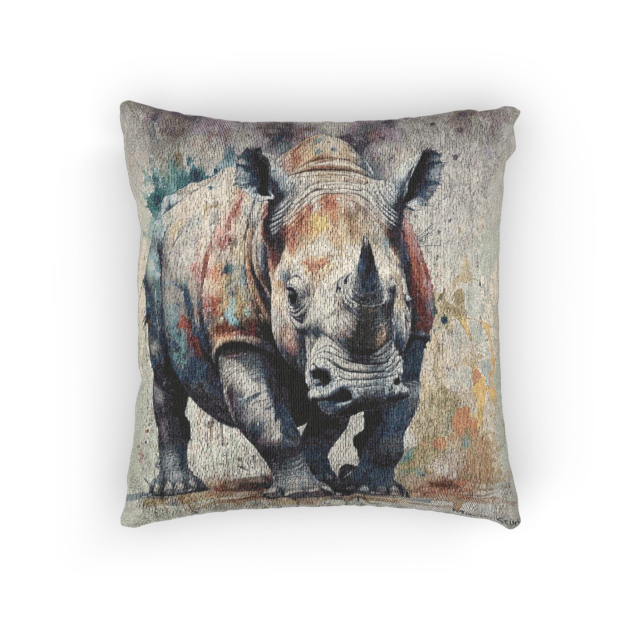 Woven Pillow — Rhino Tapestry Throw Pillow