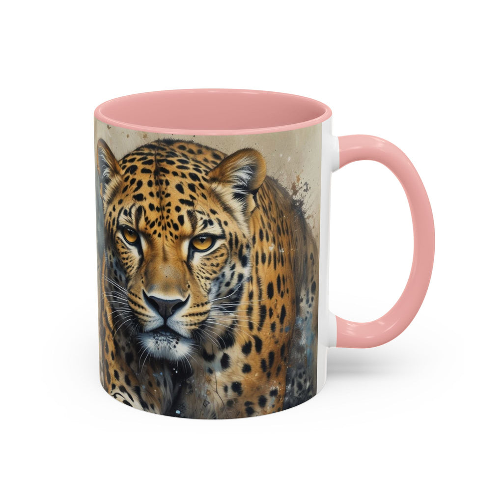 Cheetah Accent Coffee Mug — Wildlife Art Ceramic Tea Cup (11/15oz)