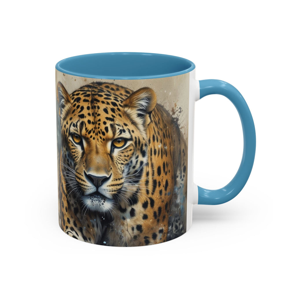Cheetah Accent Coffee Mug — Wildlife Art Ceramic Tea Cup (11/15oz)