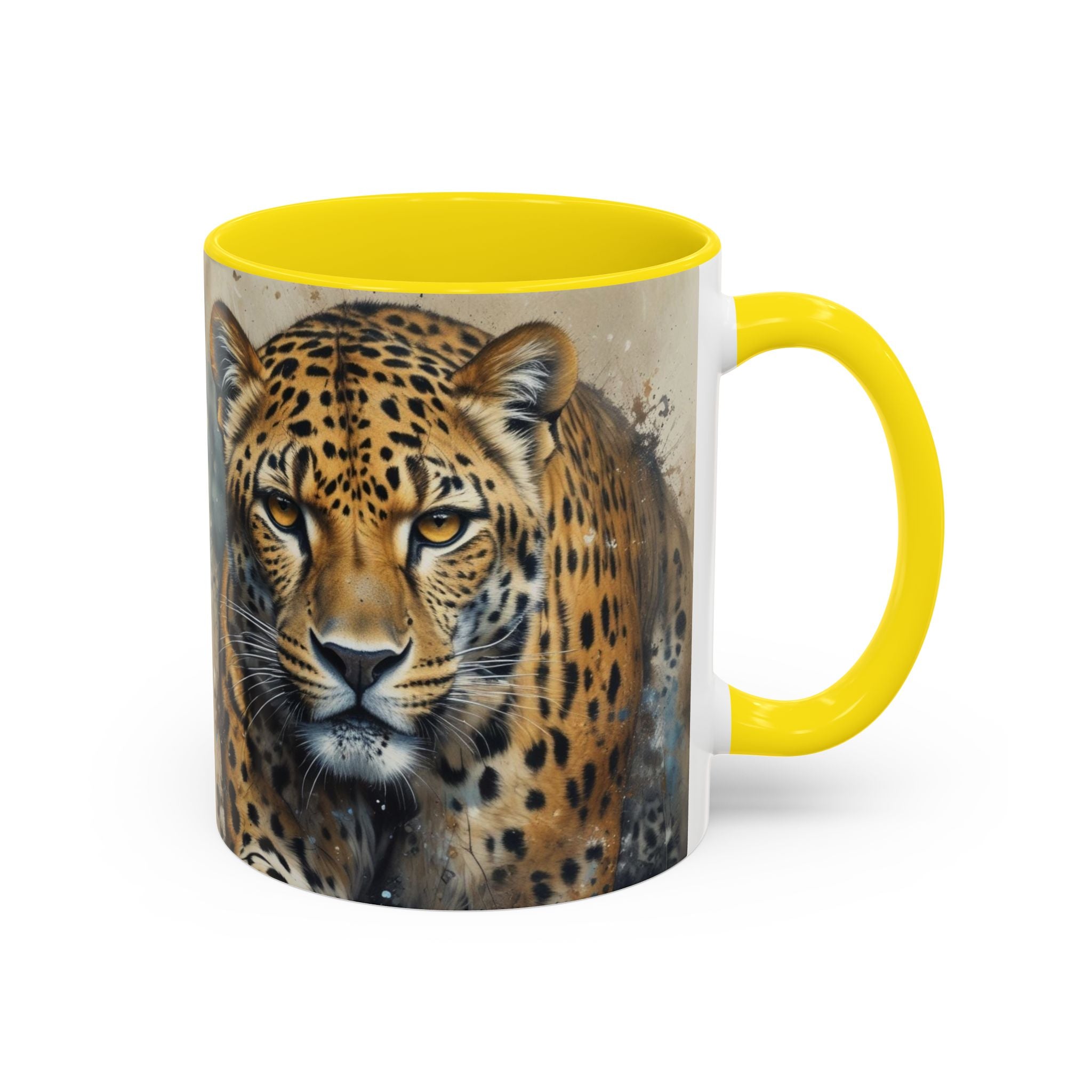 Cheetah Accent Coffee Mug — Wildlife Art Ceramic Tea Cup (11/15oz)