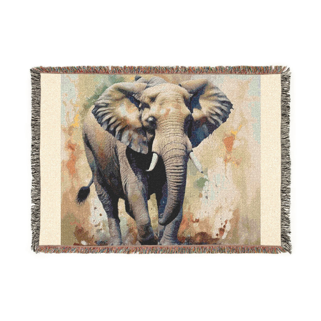 Elephant Bull Woven Blanket