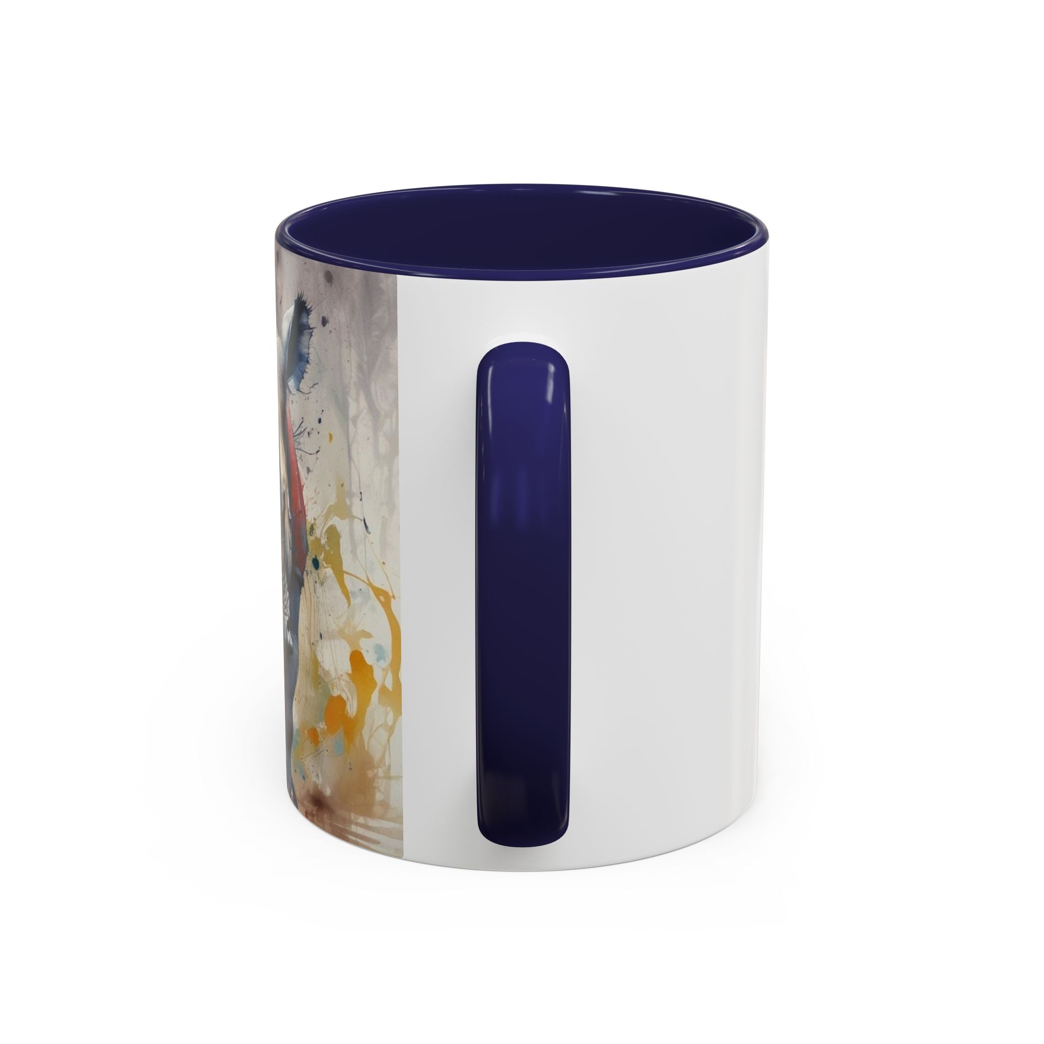 Rhino Watercolor Accent Coffee Mug — Colorful Wildlife Art 11/15oz