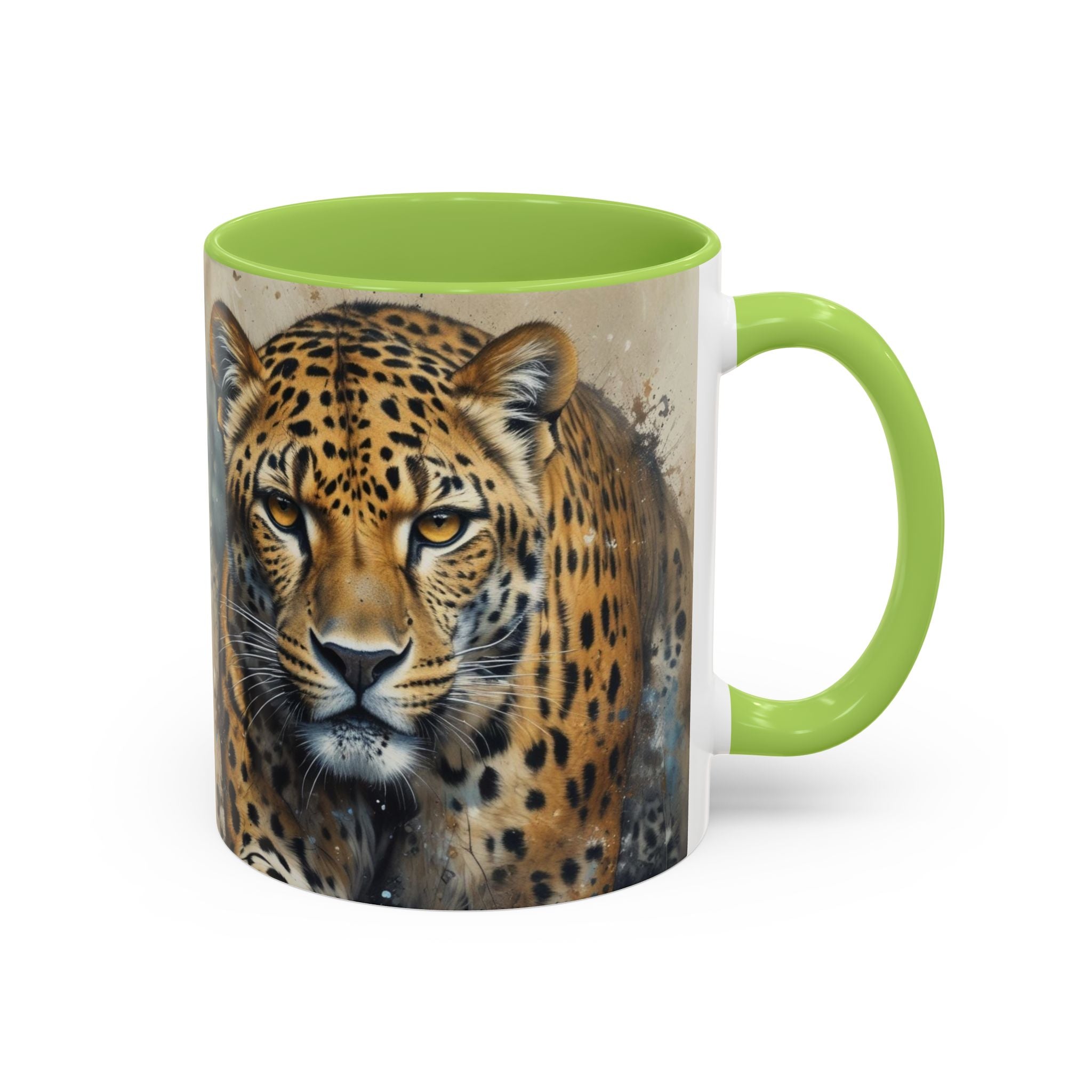 Cheetah Accent Coffee Mug — Wildlife Art Ceramic Tea Cup (11/15oz)