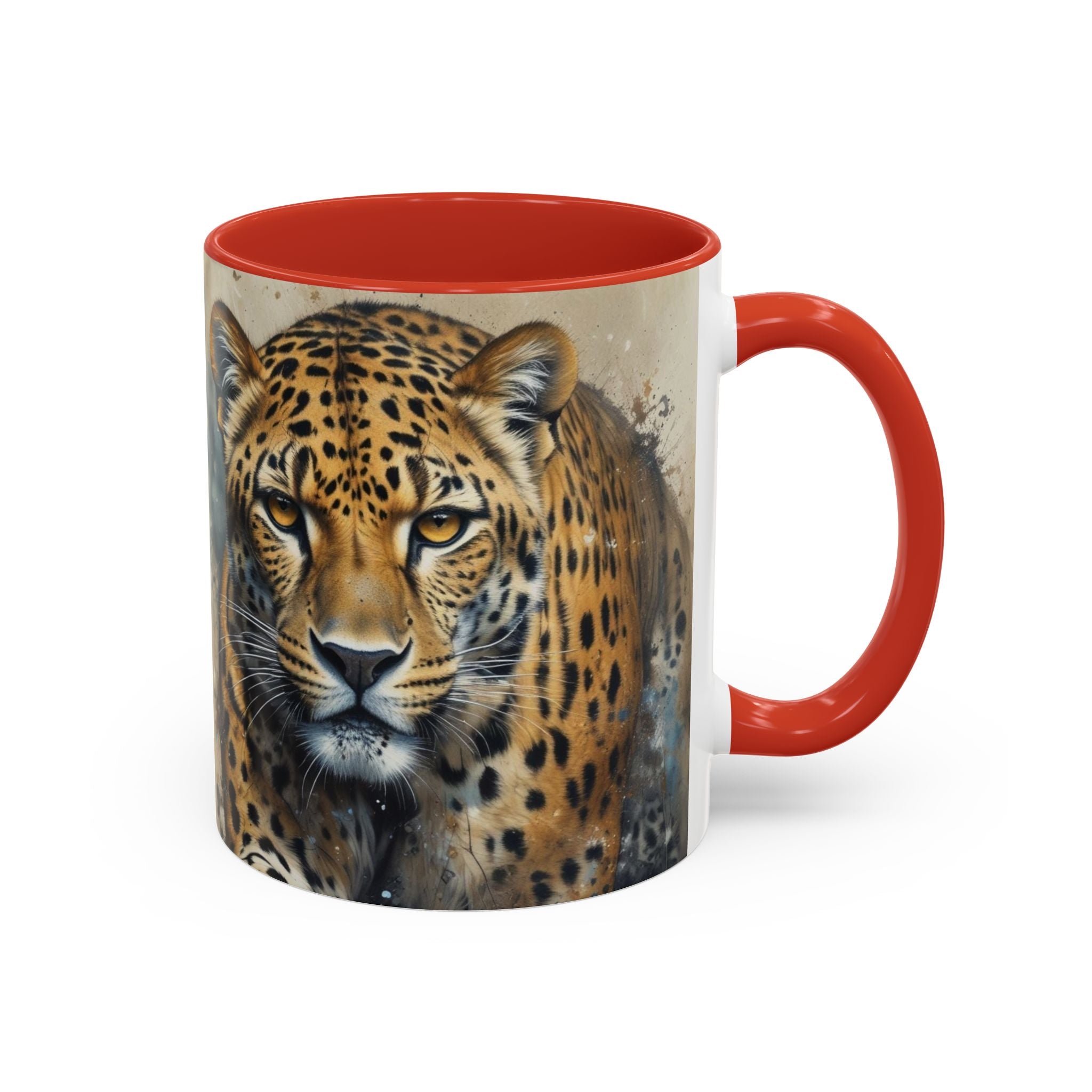 Cheetah Accent Coffee Mug — Wildlife Art Ceramic Tea Cup (11/15oz)