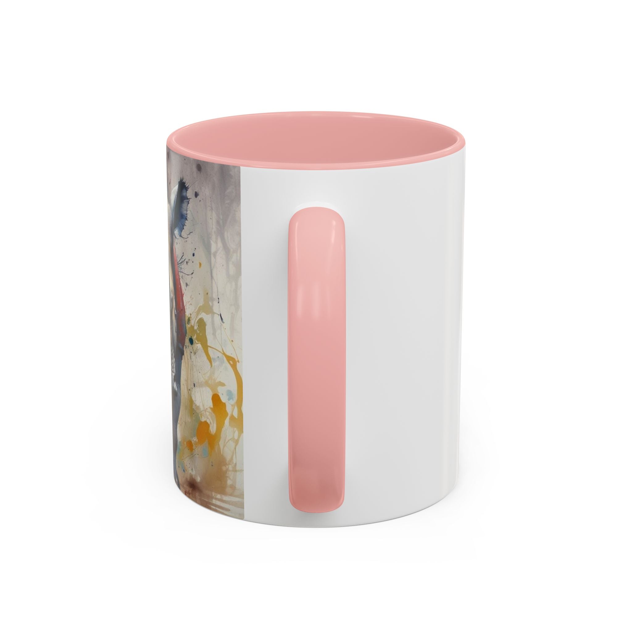 Rhino Watercolor Accent Coffee Mug — Colorful Wildlife Art 11/15oz