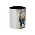 Rhino Watercolor Accent Coffee Mug — Colorful Wildlife Art 11/15oz