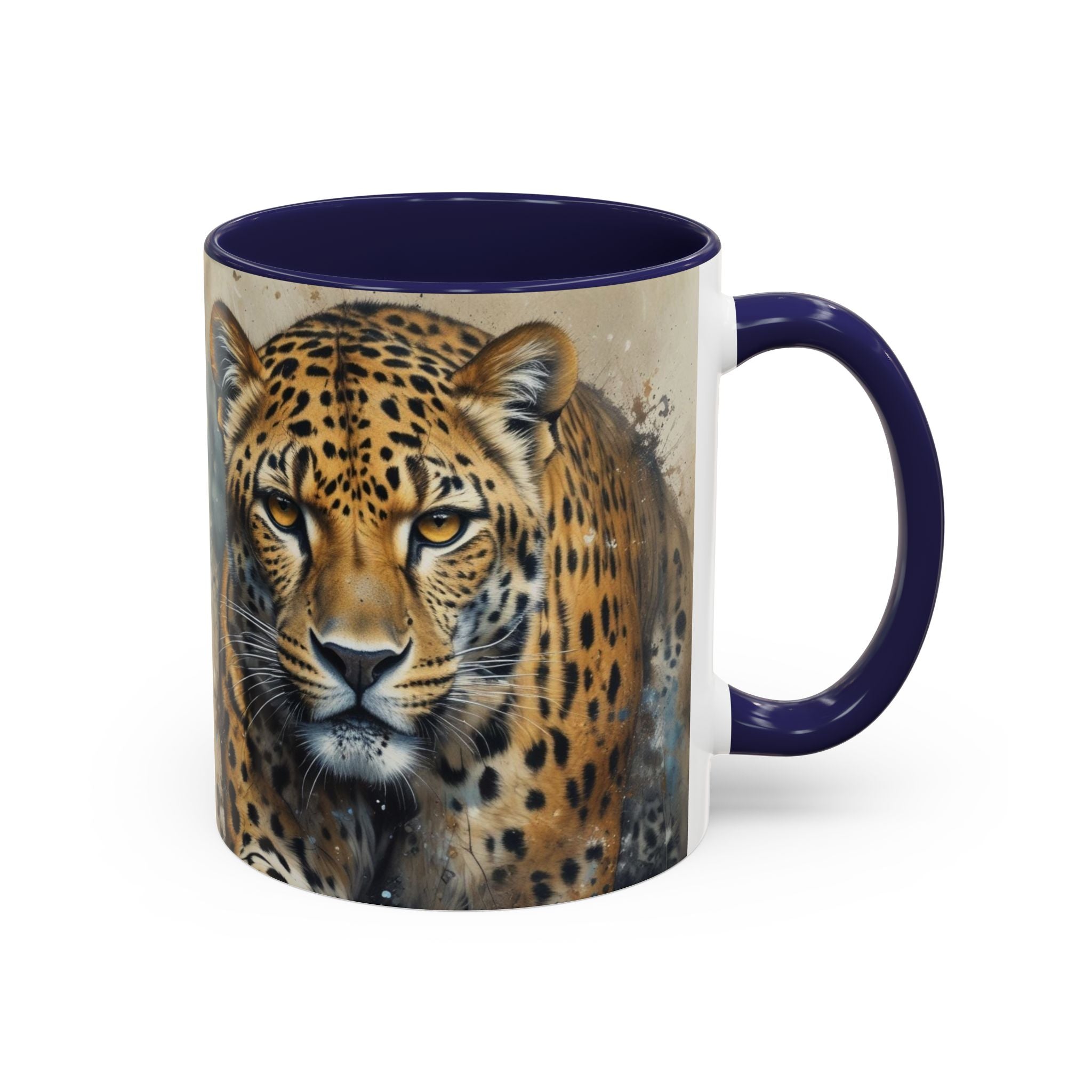 Cheetah Accent Coffee Mug — Wildlife Art Ceramic Tea Cup (11/15oz)