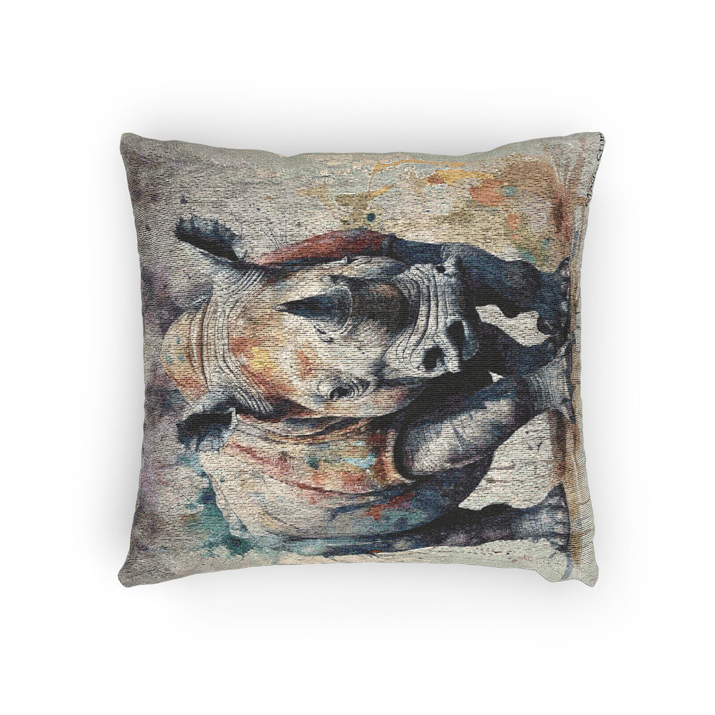 Woven Pillow — Rhino Tapestry Throw Pillow
