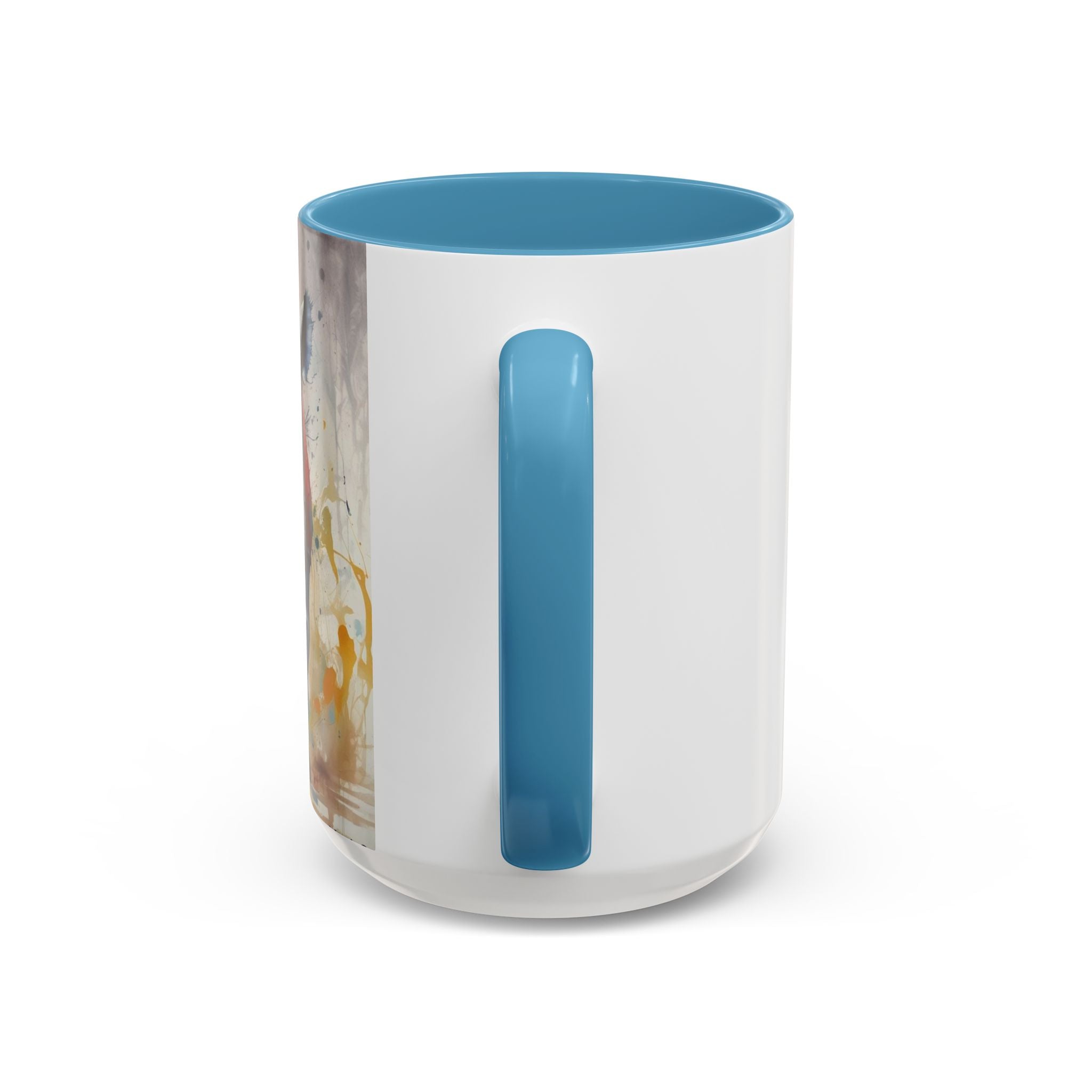 Rhino Watercolor Accent Coffee Mug — Colorful Wildlife Art 11/15oz