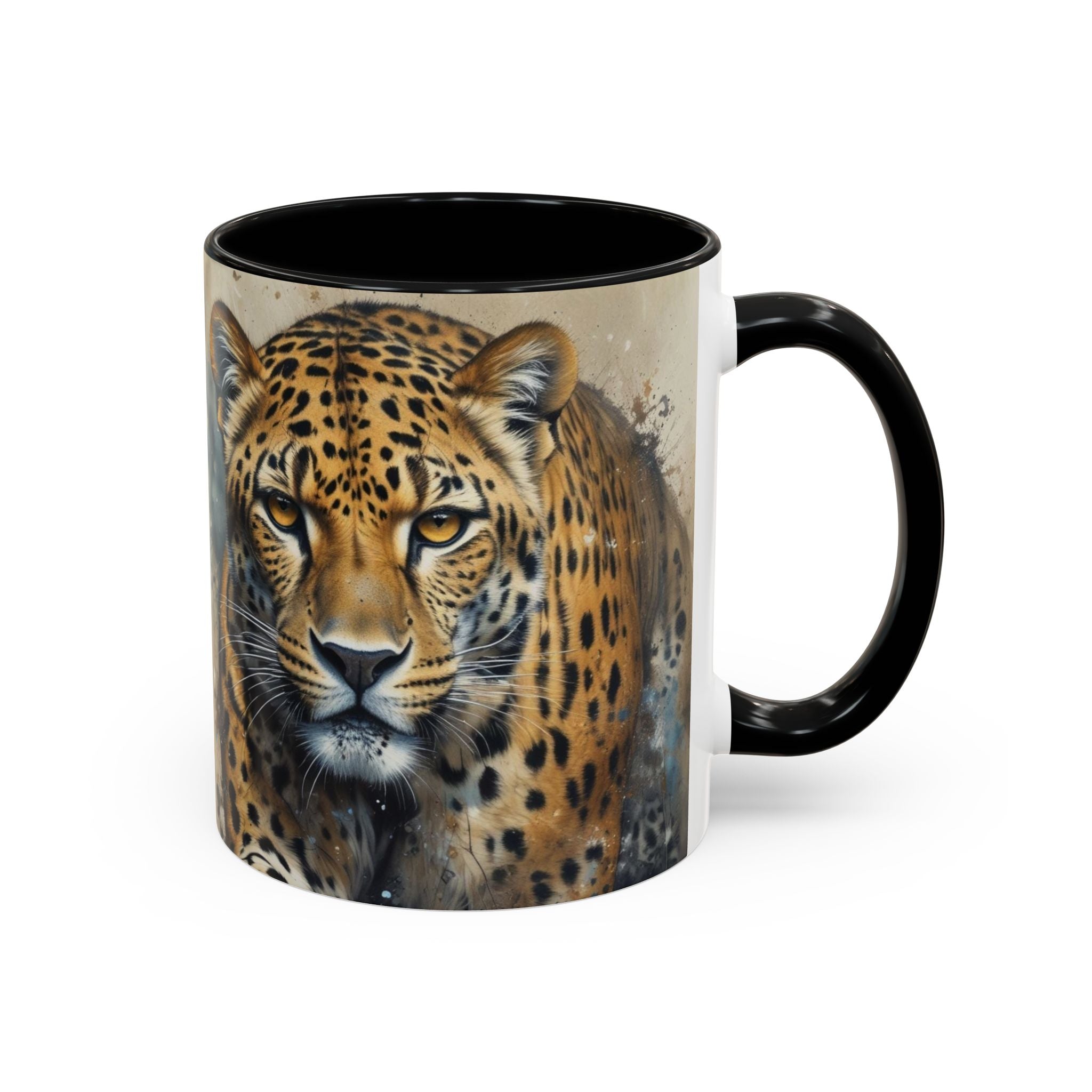 Cheetah Accent Coffee Mug — Wildlife Art Ceramic Tea Cup (11/15oz)