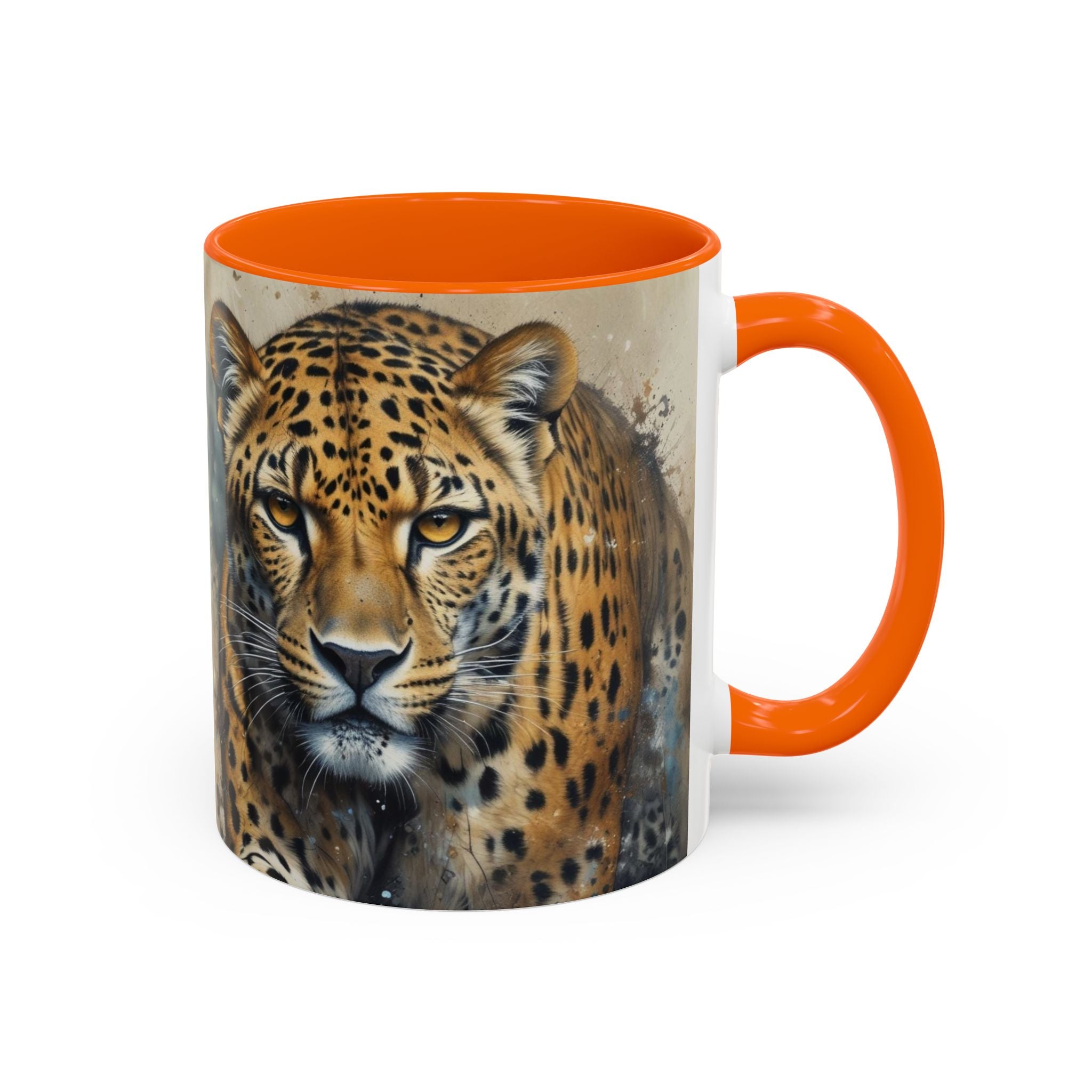 Cheetah Accent Coffee Mug — Wildlife Art Ceramic Tea Cup (11/15oz)