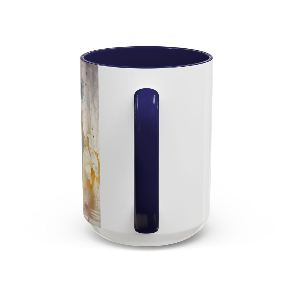 Rhino Watercolor Accent Coffee Mug — Colorful Wildlife Art 11/15oz