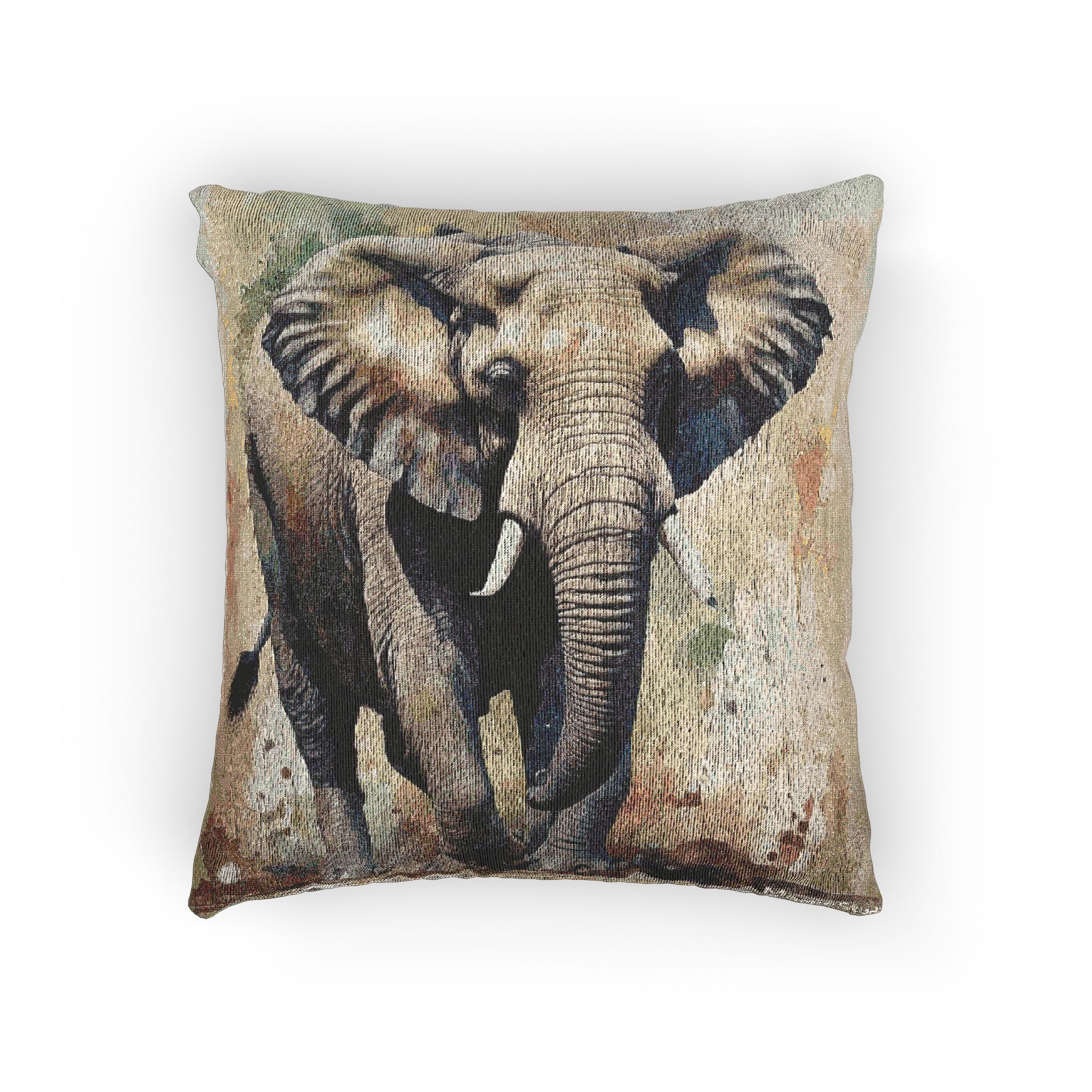 Woven Pillow — Elephant Tapestry Throw Pillow